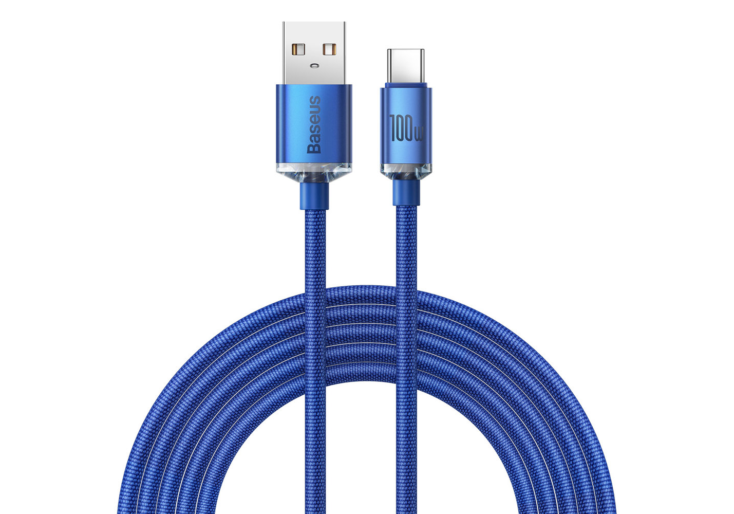 фото Аксессуар baseus crystal shine series usb - usb type-c 100w 1.2m blue cajy000403