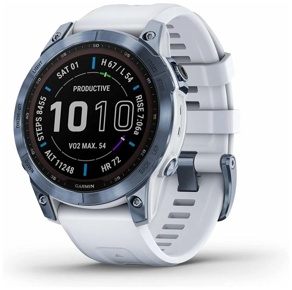 

Умные часы Garmin Fenix 7 Sapphire Solar, синий минерал/белый
