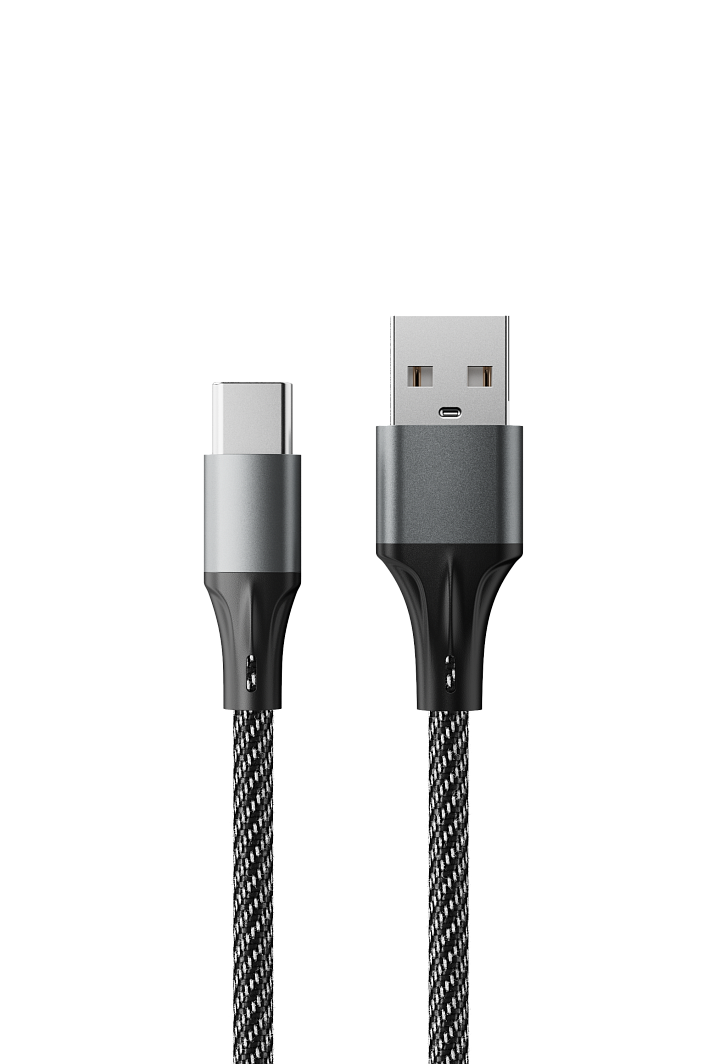 Аксессуар AccesStyle USB - Type-C 1m Black-Grey AC30-F100M