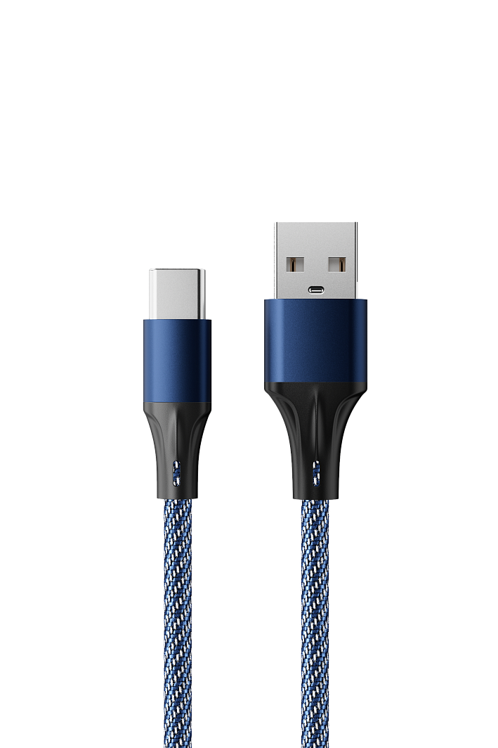 Аксессуар AccesStyle USB - Type-C 1m Black-Blue AC30-F100M