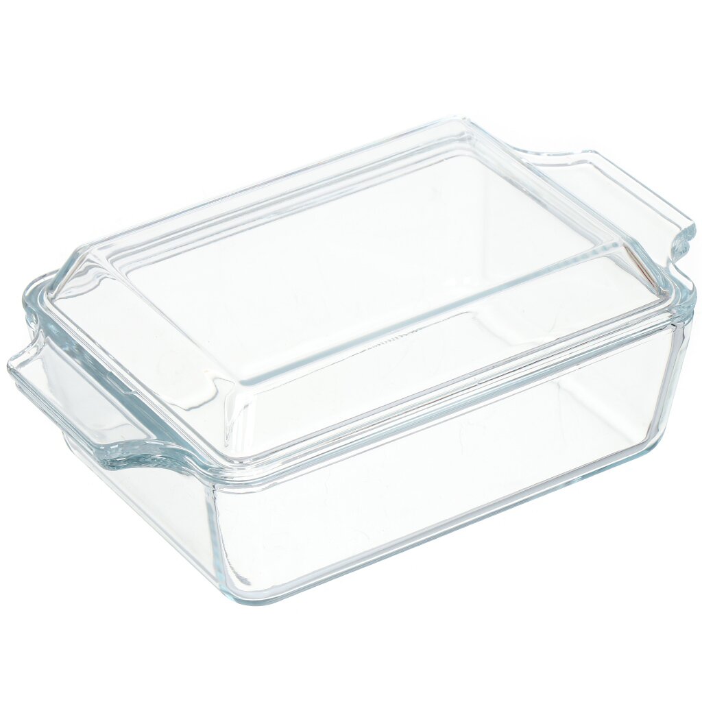 

Форма для запекания стекло, 1 л, прямоугольная, с крышкой, Y4-3579, Прозрачный