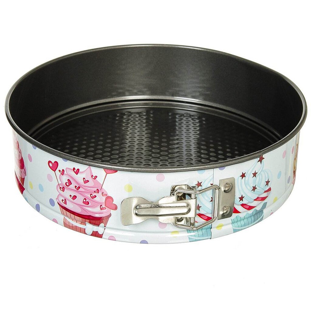 

Форма для запекания сталь 28х28 см антипригарное покрытие разъемная Капкейк Y6-2554, Разноцветный