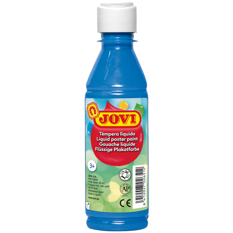 

Гуашь цветная Jovi, с повышенным содержанием пигмента, голубая, 250мл (50221), 12шт., Голубой