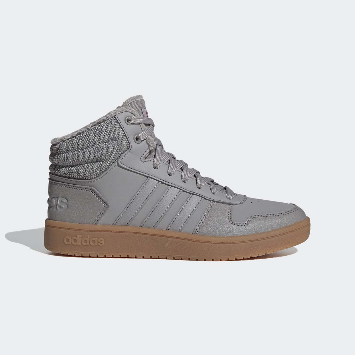 фото Кроссовки женские adidas hoops 2.0 mid серые 7 uk