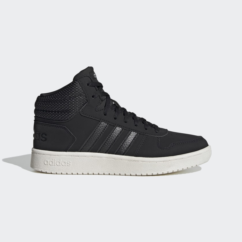 фото Кроссовки женские adidas hoops 2.0 mid черные 6 uk