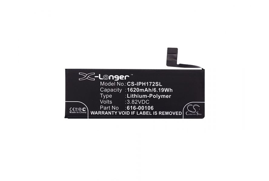 

Аккумулятор CameronSino для APPLE iPhone 5 SE CS-IPH172SL 3.82V 1620mAh 6.19Wh 065997