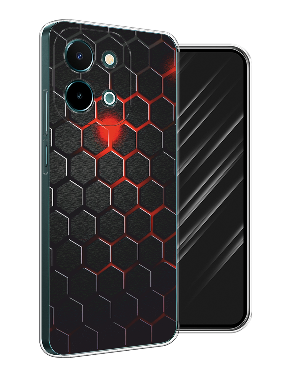 

Чехол Awog на Vivo Y28 4G "Фон соты красные", Красный;черный, 2611650-1