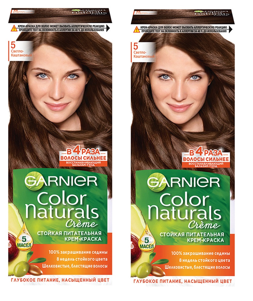 

Крем-краска для волос Garnier Color Naturals 5 Светло-каштановый 110 мл 2 шт