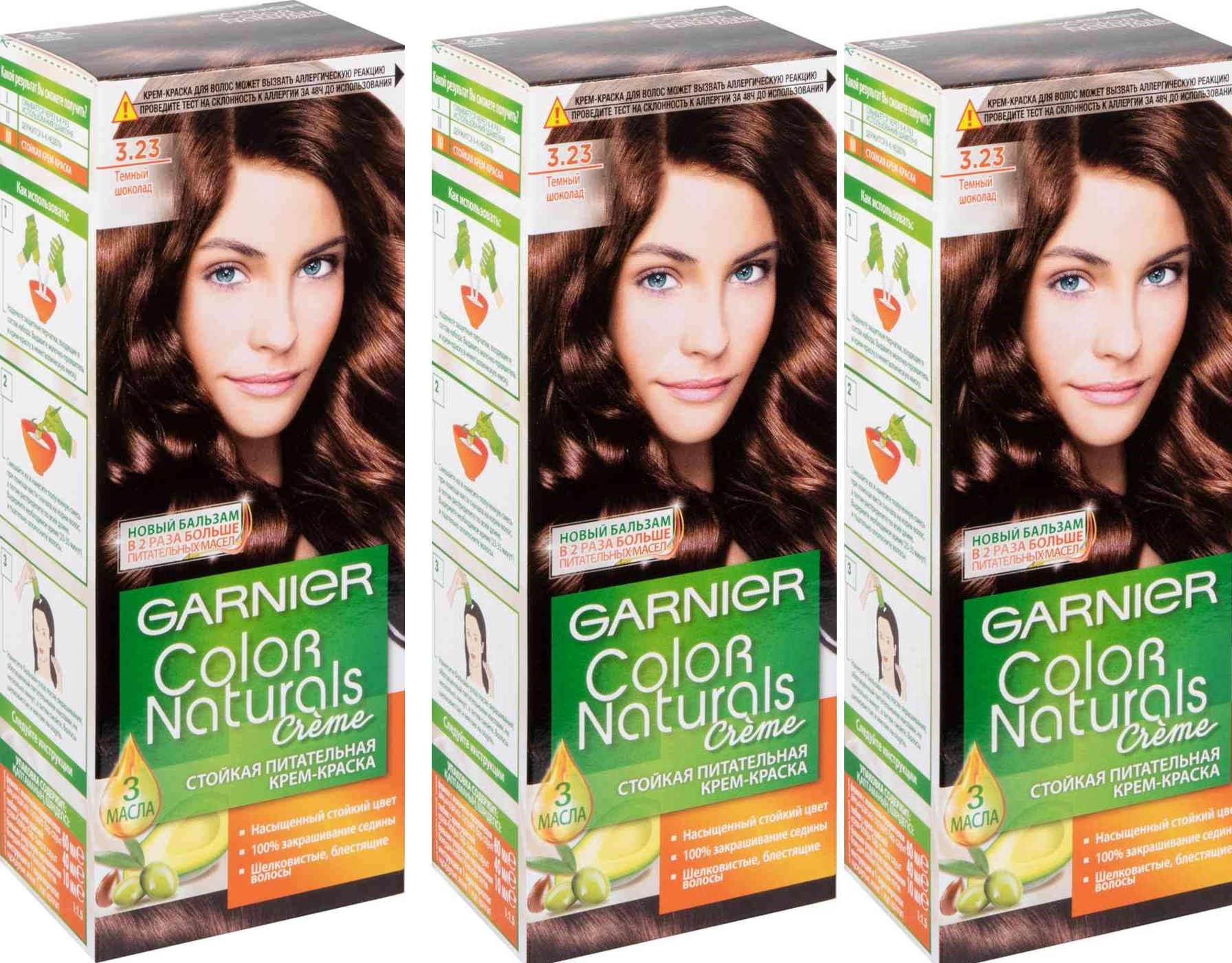

Крем-краска для волос Garnier Color Naturals 3.23 Темный шоколад 110 мл 3 шт