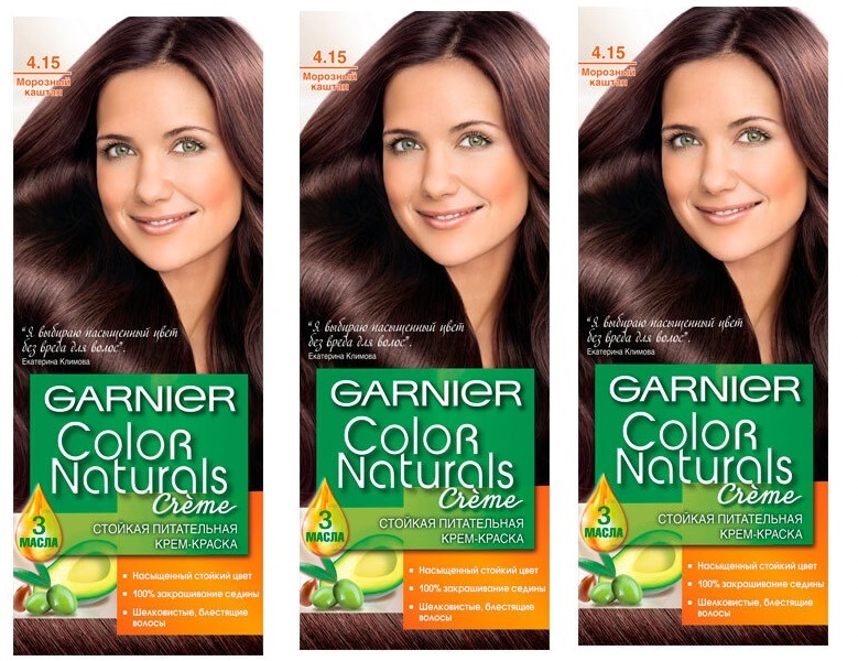 

Крем-краска для волос Garnier Color Naturals 4.15 Морозный каштан 110 мл 3 шт