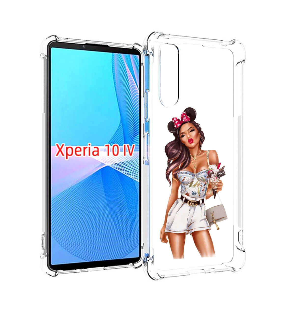 

Чехол MyPads Девушка-микки для Sony Xperia 10 IV (10-4), Прозрачный, Tocco