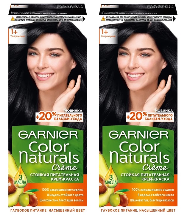 

Крем-краска для волос Garnier Color Naturals 1 Ультра черный 110мл 2 шт