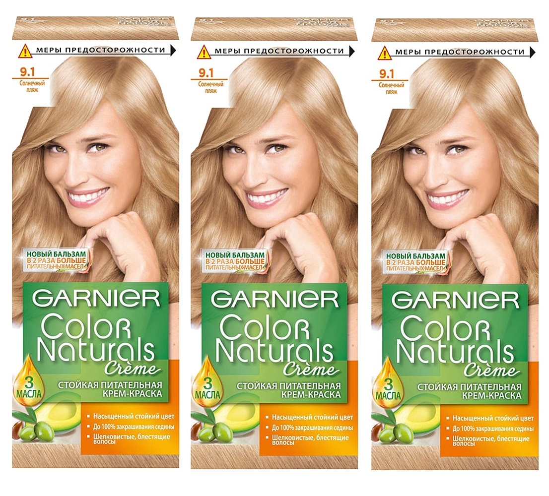 

Крем-краска для волос Garnier Color Naturals 9.1 Солнечный пляж 110 мл 3 шт