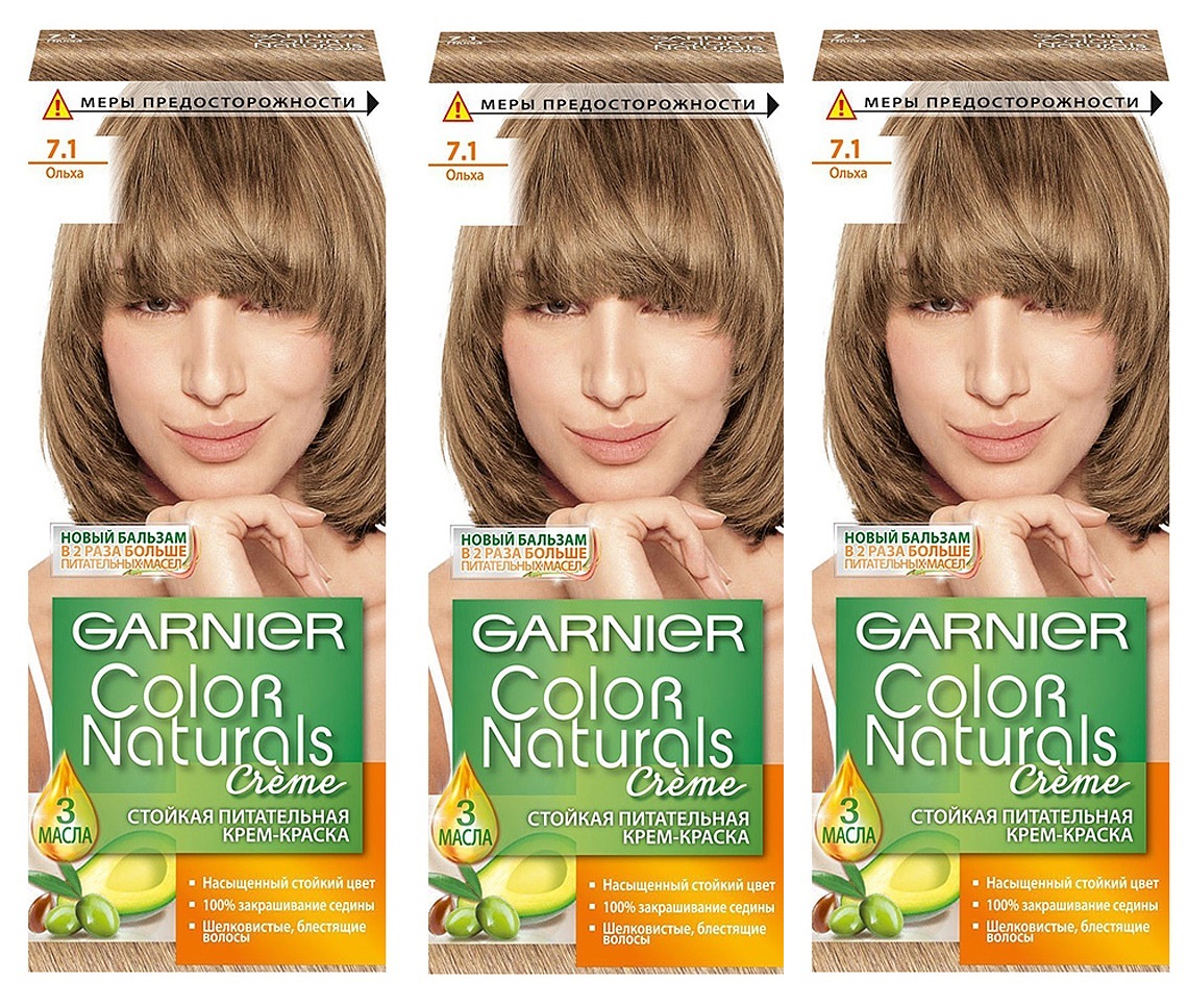 

Крем-краска для волос Garnier Color Naturals 7.1 Ольха 110 мл 3 шт