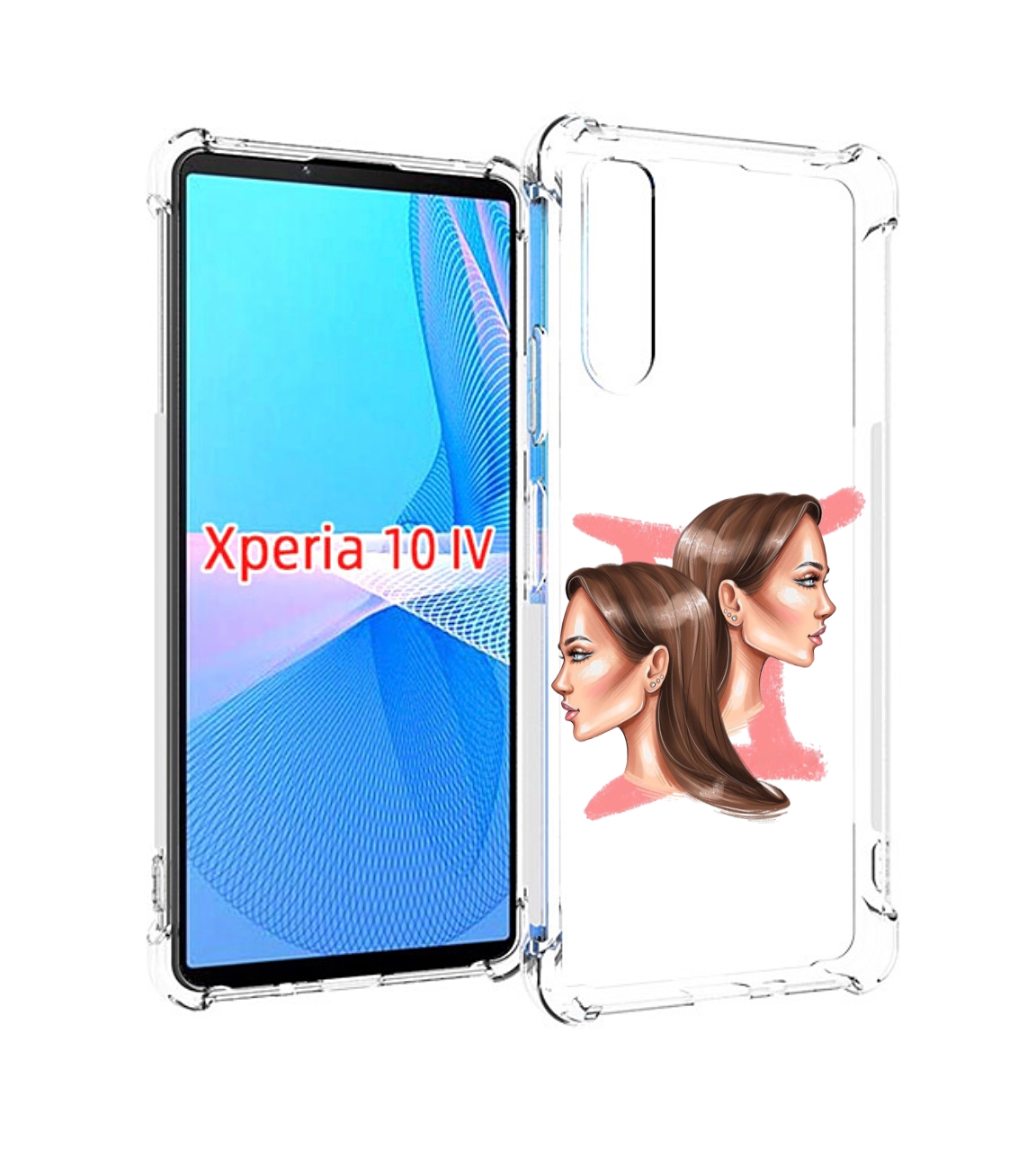 

Чехол MyPads Девушка-Близнецы женский для Sony Xperia 10 IV (10-4), Прозрачный, Tocco