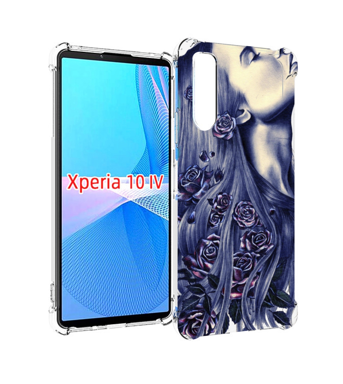 

Чехол MyPads Девушка с розами женский для Sony Xperia 10 IV (10-4), Прозрачный, Tocco