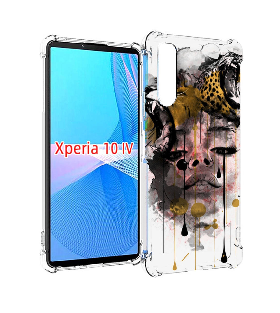 Чехол MyPads Девушка гепард женский для Sony Xperia 10 IV (10-4)