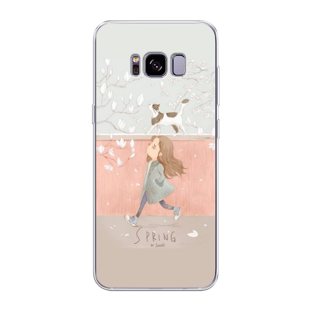 

Чехол Awog на Samsung Galaxy S8 + "Девочка-весна", Серый, 24850-7