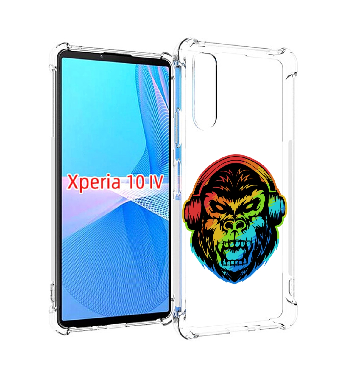 

Чехол MyPads Горилла-в-наушниках для Sony Xperia 10 IV (10-4), Прозрачный, Tocco