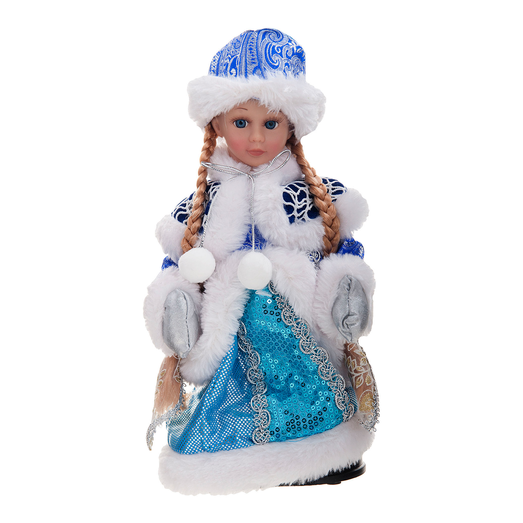 фото Фигурка новогодняя sote toys снегурочка в шапке музыкальная 30 см