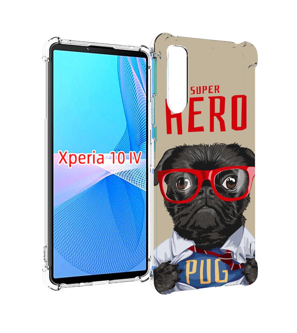 

Чехол MyPads Герой-PUG для Sony Xperia 10 IV (10-4), Прозрачный, Tocco