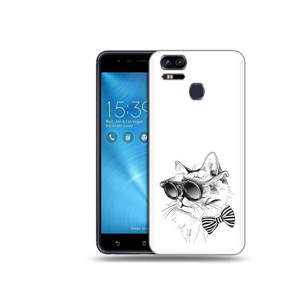

Чехол MyPads Tocco для Asus ZenFone 3 крутая кошка в очках (PT51214.656.421), Прозрачный, Tocco