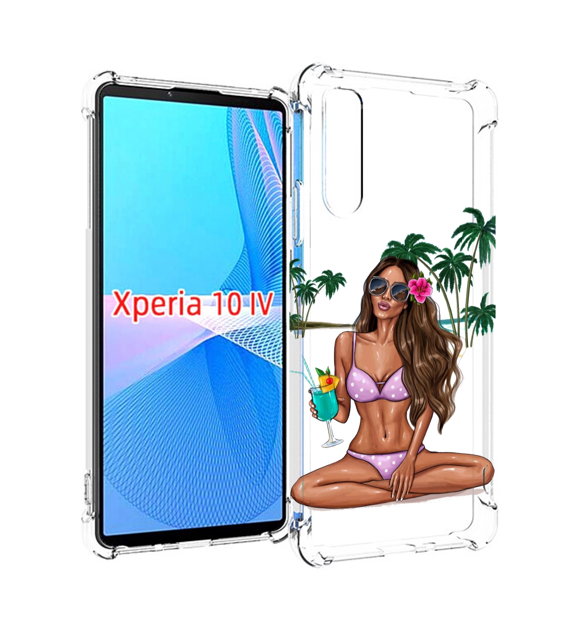 

Чехол MyPads Гавайская-девушка женский для Sony Xperia 10 IV (10-4), Прозрачный, Tocco