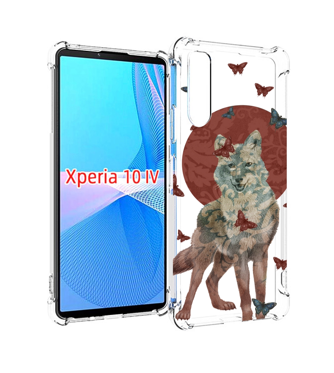 

Чехол MyPads Волчица с бабочками для Sony Xperia 10 IV (10-4), Прозрачный, Tocco