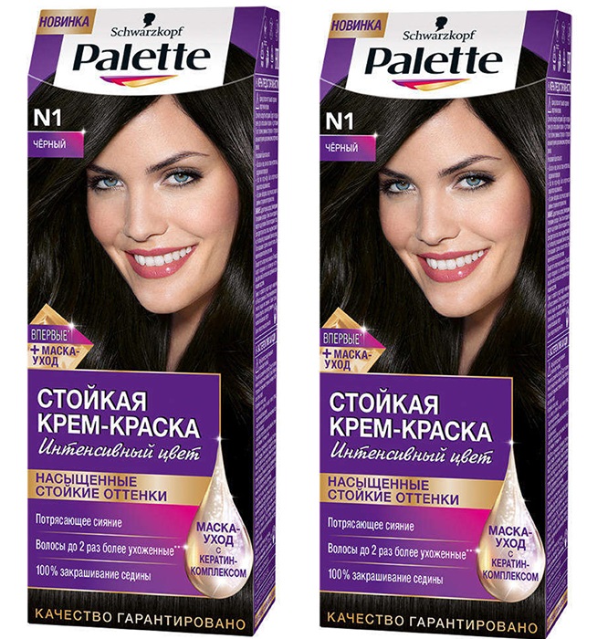 

Краска Palette для волос Черный N1 110 мл 2 шт