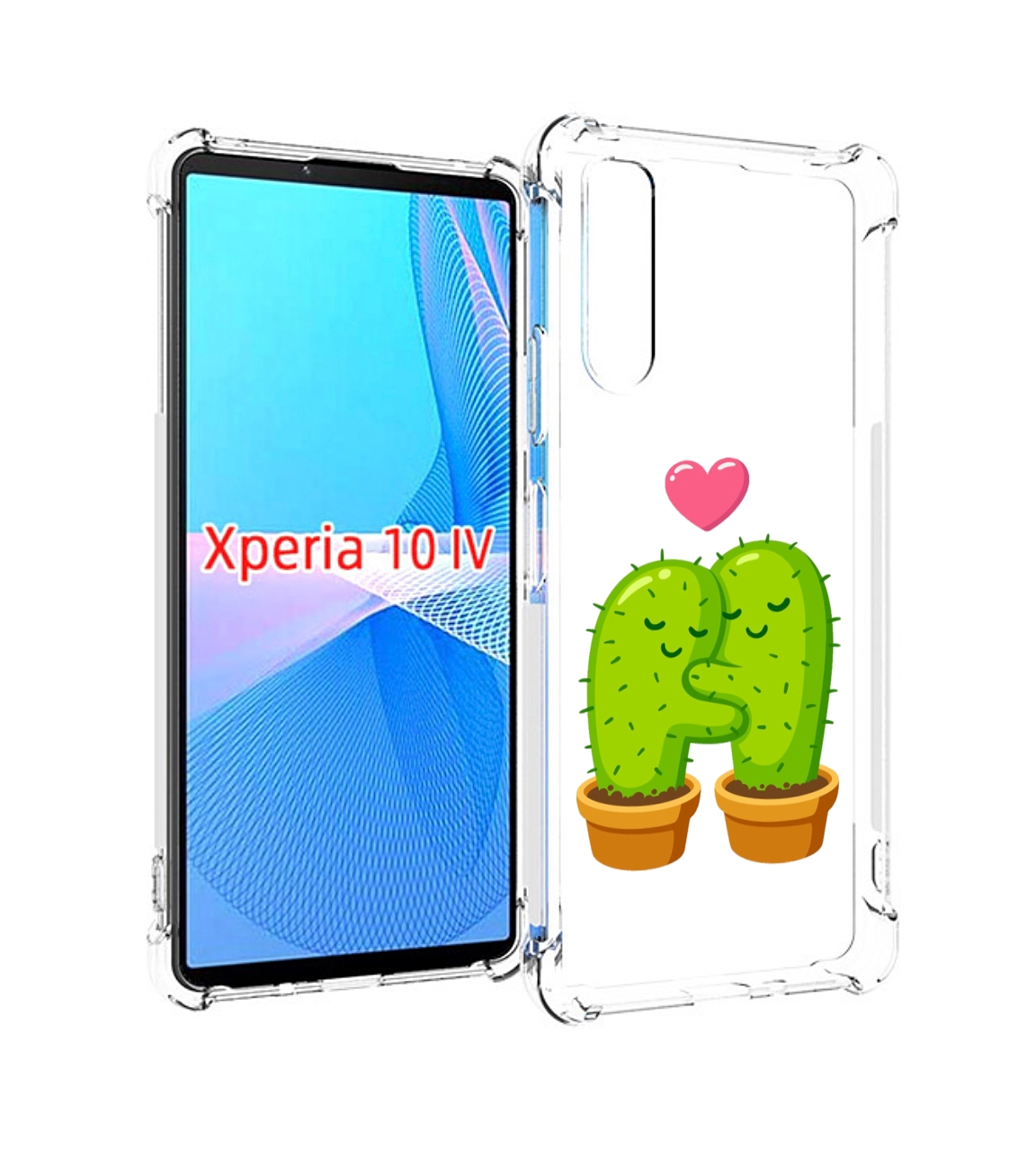 

Чехол MyPads Влюбленные-кактусы для Sony Xperia 10 IV (10-4), Прозрачный, Tocco