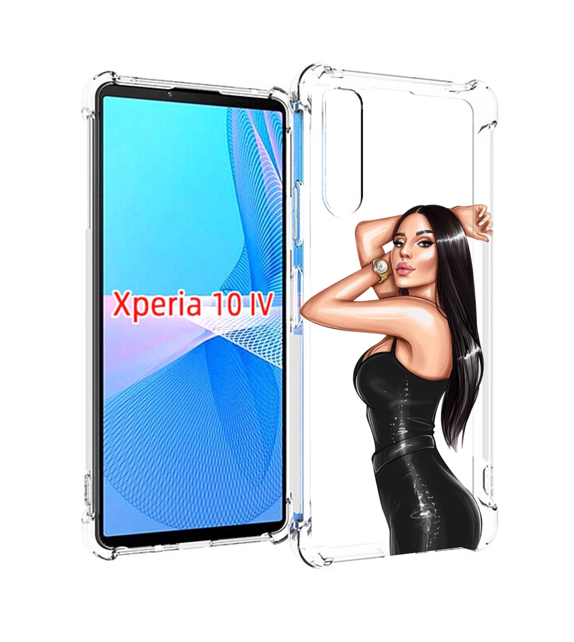 Чехол MyPads Брюнетка-с-часами для Sony Xperia 10 IV (10-4)