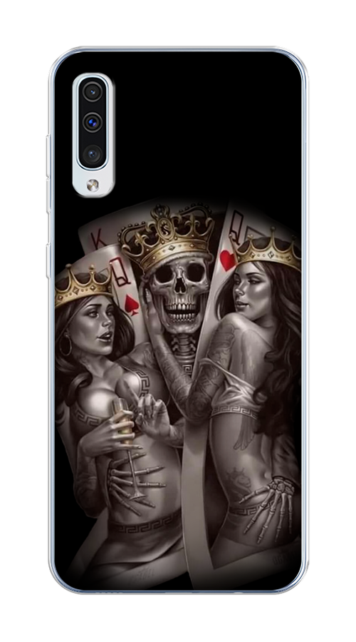 

Чехол на Samsung Galaxy A50/A30S "Карты король и королевы", Серый;желтый, 27750-6
