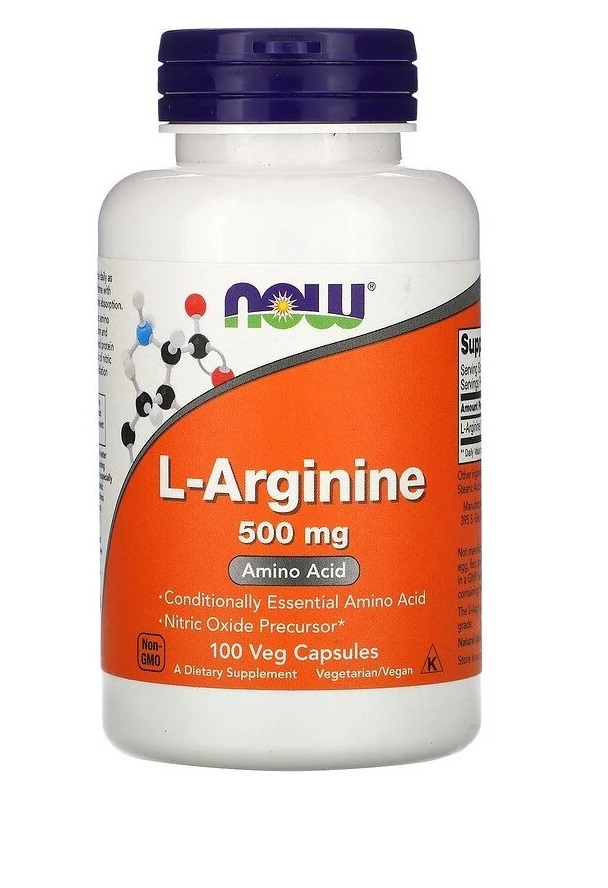 NOW L-Аргинин 500 мг 100 капс (ARGININE 500mg 100 CAPS)