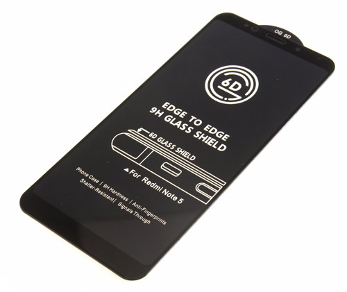 

Защитное стекло 9H Black для Xiaomi Redmi Note 5 черное т/у