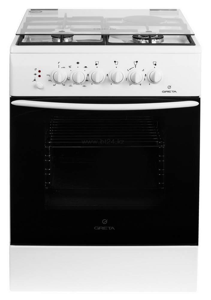

Плита газовая Greta KE 6002 MG 13W 600-ГЭ 00, 3+1, стекл.крышка, электродуховка