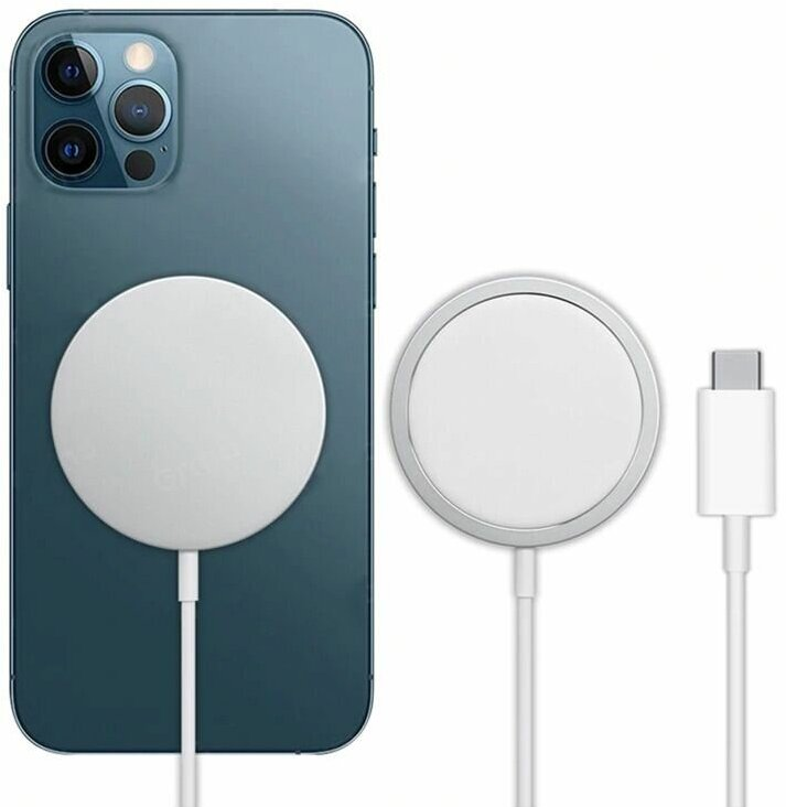 

Беспроводное зарядное устройство NoBrand, Fast Charge, с MagSafe белый