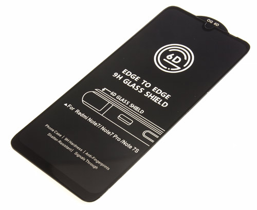 

Защитное стекло 9H Black для Xiaomi Redmi Note 7 черное т/у