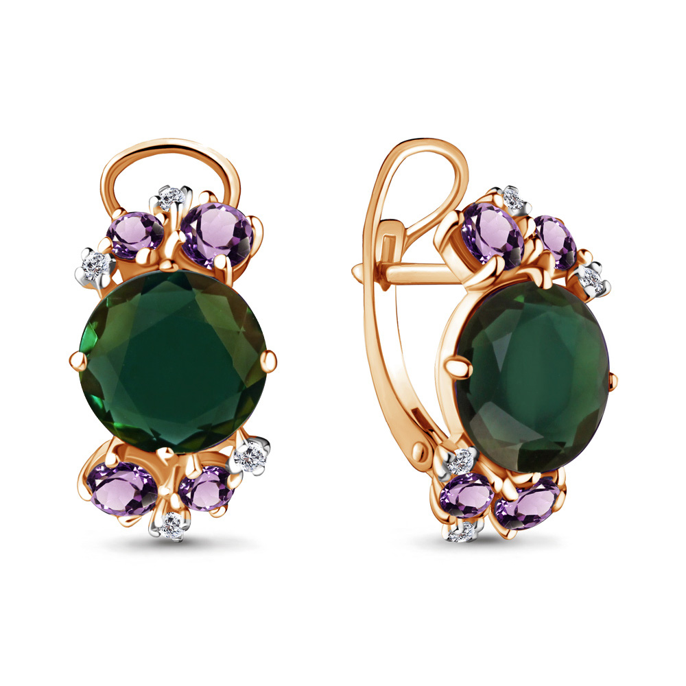 

Серьги из серебра с аметистом Aquamarine 4440799_925_з, 4440799_925_з