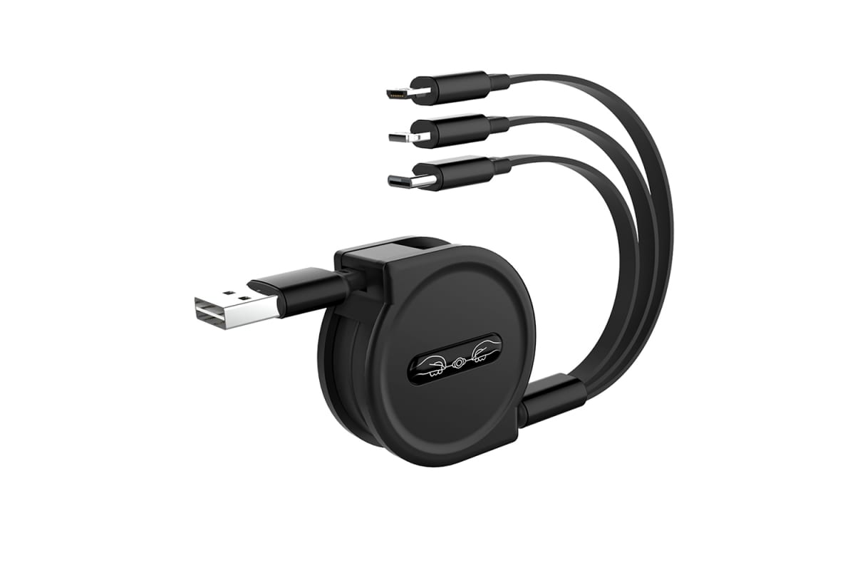 Аксессуар WIIIX 3 в 1 USB - Lightning/Micro USB/Type-C 1.2m Black CB-718tp-U8MUTC(1.2)-B