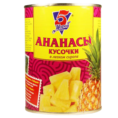 

Ананасы 5 морей кусочки 565 г