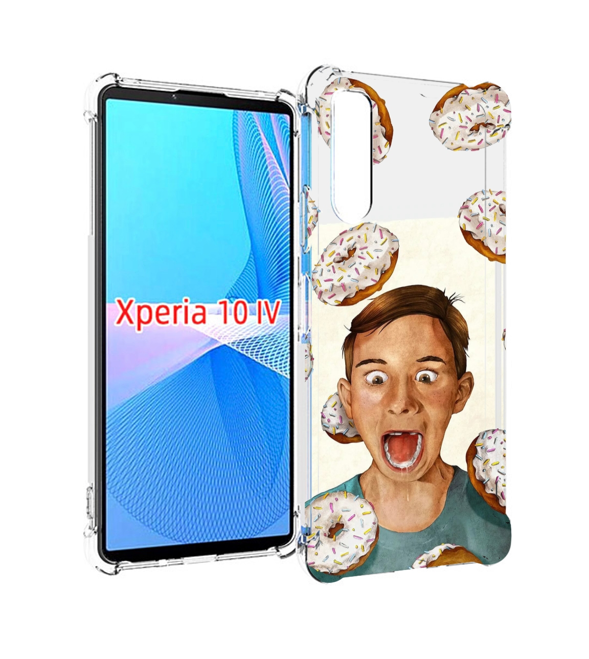 

Чехол MyPads Бешенные-пончики для Sony Xperia 10 IV (10-4), Прозрачный, Tocco
