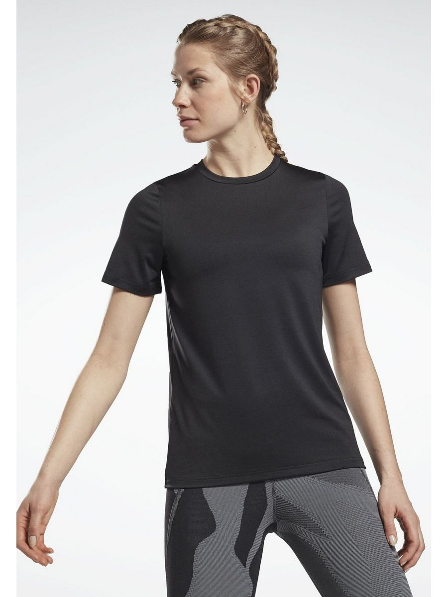

Футболка женская Reebok RE541D1GB черная 2XS, Черный, RE541D1GB