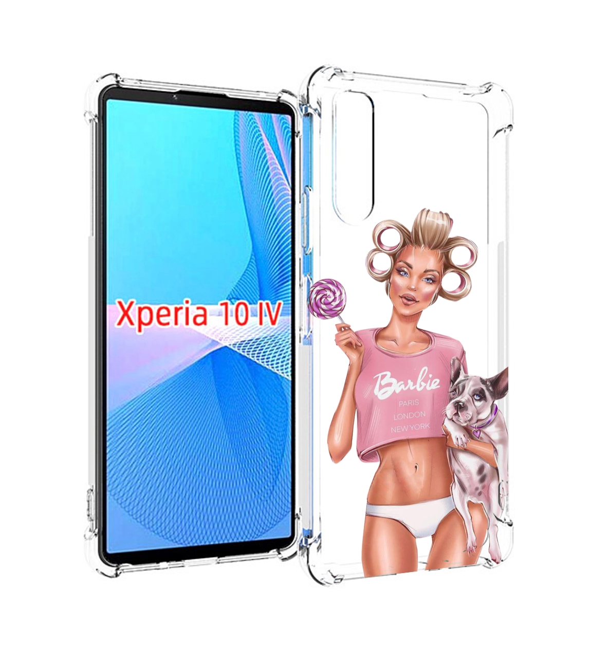 

Чехол MyPads Барби-с-собачкой женский для Sony Xperia 10 IV (10-4), Прозрачный, Tocco