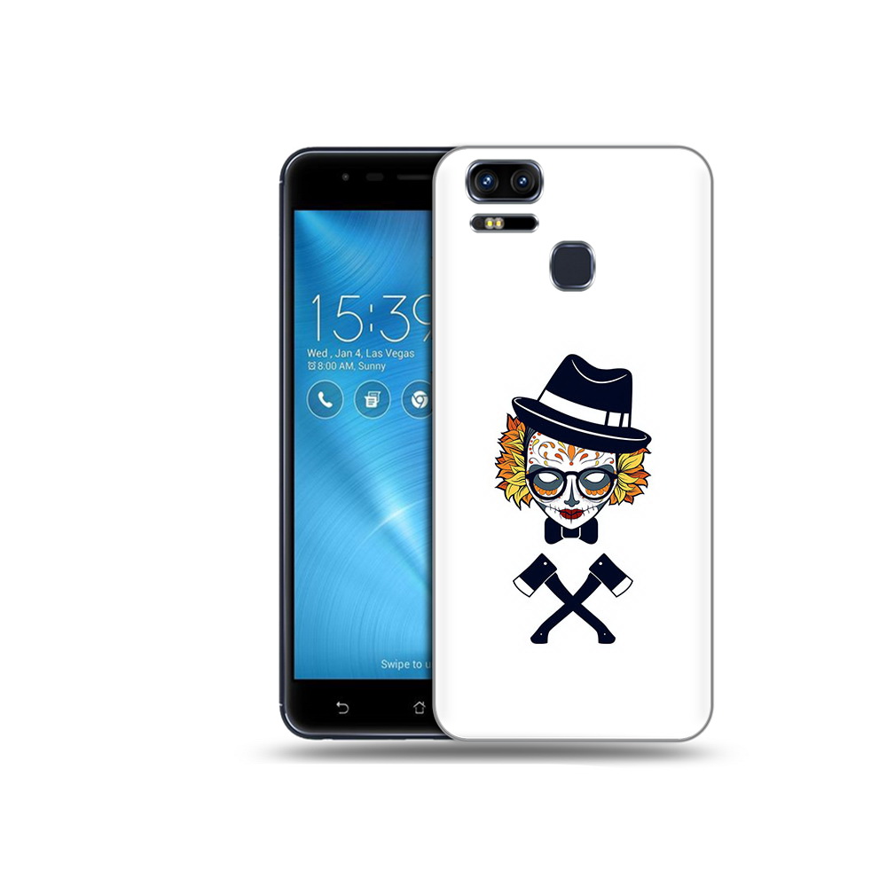 

Чехол MyPads Tocco для Asus ZenFone 3 девушка в маске с топорами рисунок (PT51214.656.304), Прозрачный, Tocco