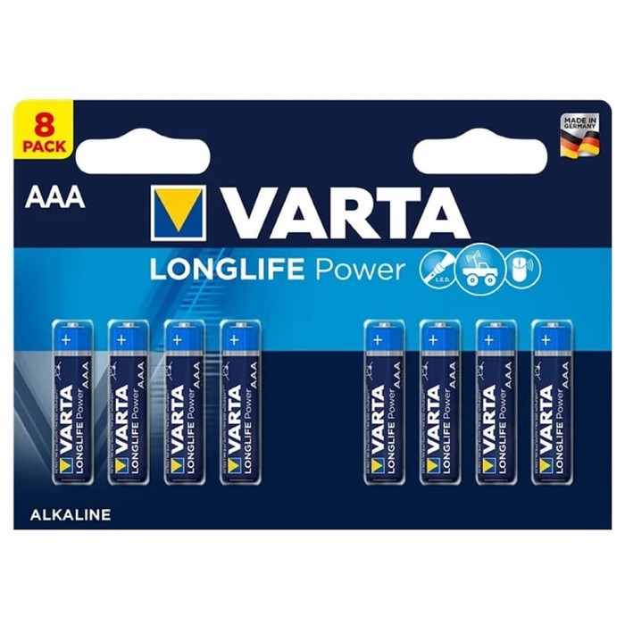 

Батарейка алкалиновая Varta LongLife Power, AAA, LR03-8BL, 1.5В, блистер, 8 шт., LongLife Power, AAA, LR03-8BL, 1.5В, блистер, 8 шт.