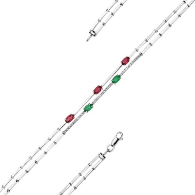 

Браслет из золота с рубином, изумрудом, бриллиантом 17 см Master Brilliant 10-220390-00-55, 10-220390-00-55