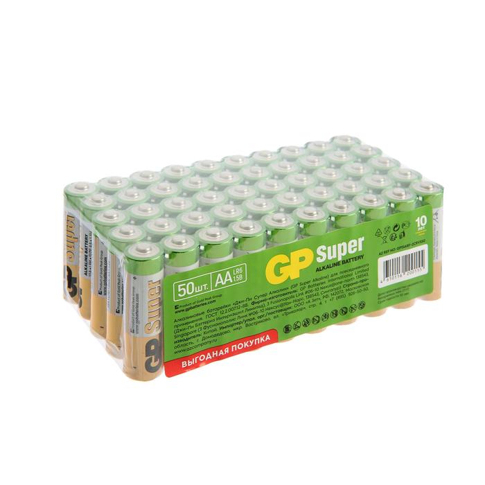 фото Батарейка алкалиновая gp super, aa, lr6-50box, 1.5в, набор, 50 шт