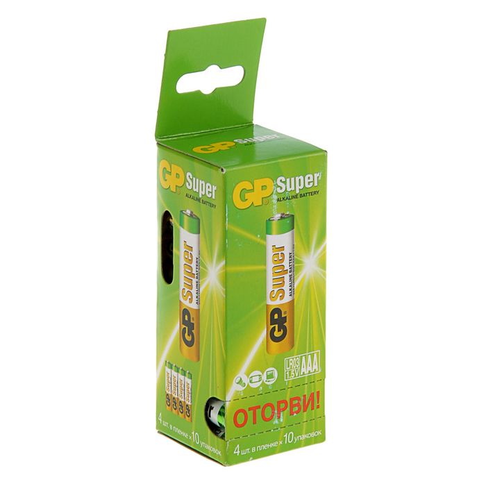 

Батарейка алкалиновая GP Super, AAA, LR03-40BOX, 1.5В, набор 40 шт., Super, AAA, LR03-40BOX, 1.5В, набор 40 шт.