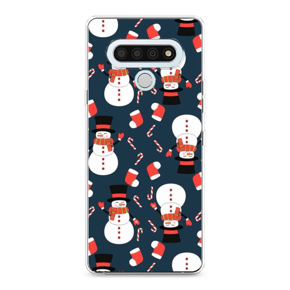 

Чехол для LG Stylo 6 "Синие снеговики", Синий;белый;красный, 84550-5