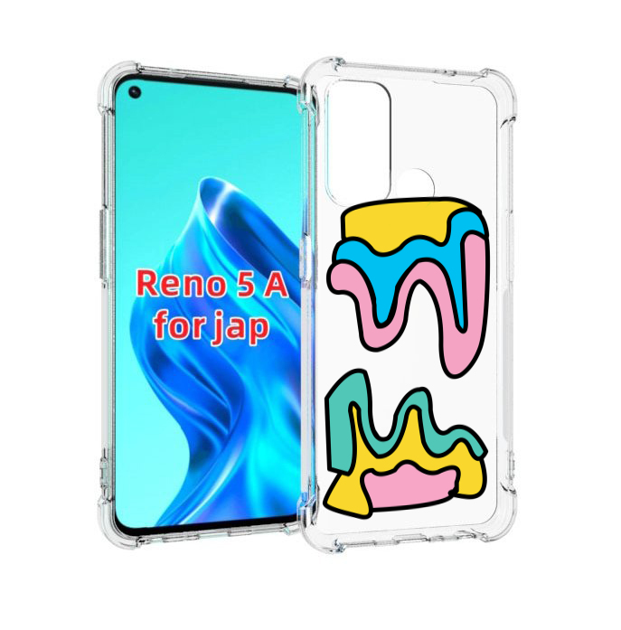 

Чехол MyPads вытекающая-абстракция для Oppo Reno 5A, Прозрачный, Tocco